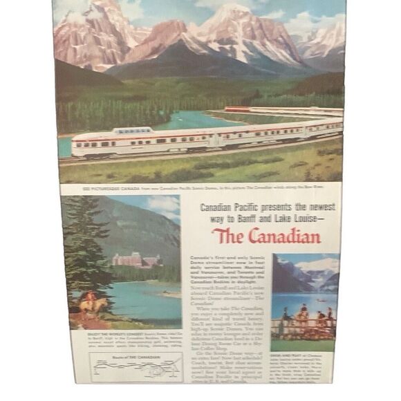 Vintage 1955 Canadian Pacific Banff and Lake Louise Ad Advertisement - Picture 4 of 4